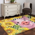 thumbnail image 4 of Farmhouse Sunflowers Area Rug 4'x6', Country Watercolor Pig Black Plaid Washable Non-Slip Rugs, Low Pile Large Carpet for Living Room Bedroom Dining Room Kitchen Office Indoor Mat, 4 of 9