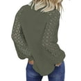 thumbnail image 1 of Qarigey Blusa de manga larga de encaje para mujer Camiseta de color sólido con cuello de encaje Prendas para la parte del cuerpo Verde XXL, 1 of 6