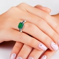 thumbnail image 6 of SZUL Women's 2 1/2 Carat Emerald Cut Emerald and 1/3 CTW Blue Diamond Ring in 10K White Gold, 6 of 6
