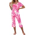 thumbnail image 3 of Levmjia Womens Summer Pajama Set Short Sleeve V Neck Cotton Sleepwear Lounge Set with Pockets Comfortable Breathable Casual Two Piece Outfit, 3 of 7