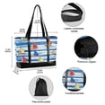 thumbnail image 2 of FORMRS Canvas Laptop Tote Bag for Women with 15.6" Computer Compartments Shoulder Handbag, Orange Sailboats, 2 of 7