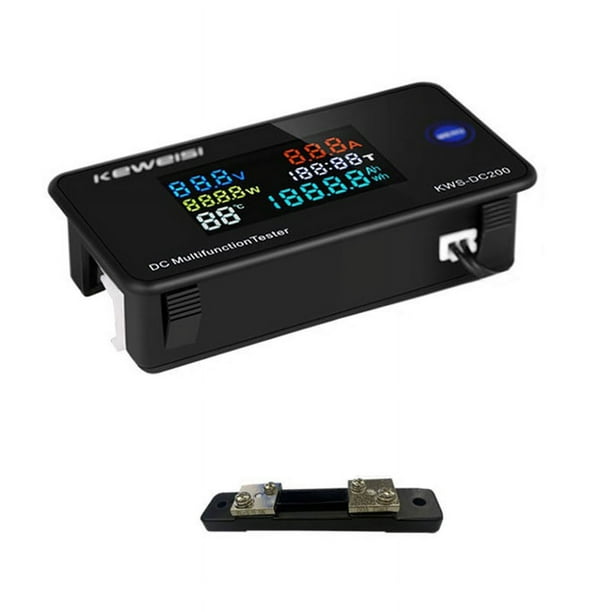 KEWEISI DC 0-200V VoltíMetro AmperíMetro KWS Medidor de Energía LED Digital DC WattíMetro Medidor EléCtrico, 50A