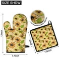 thumbnail image 6 of Sunflower Kitchen Oven Mitt and Pot Holder Sets 2 Pcs for Baking, Cooking and Grilling, Heat Resistant Up To 392 °F, 6 of 7