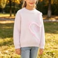 thumbnail image 7 of Afuyipoi Girls Heart Print Long Sleeve Pullover Sweater for Kids Size 3-13Y Winter Warm Casual Wear White Size 5T, 7 of 7