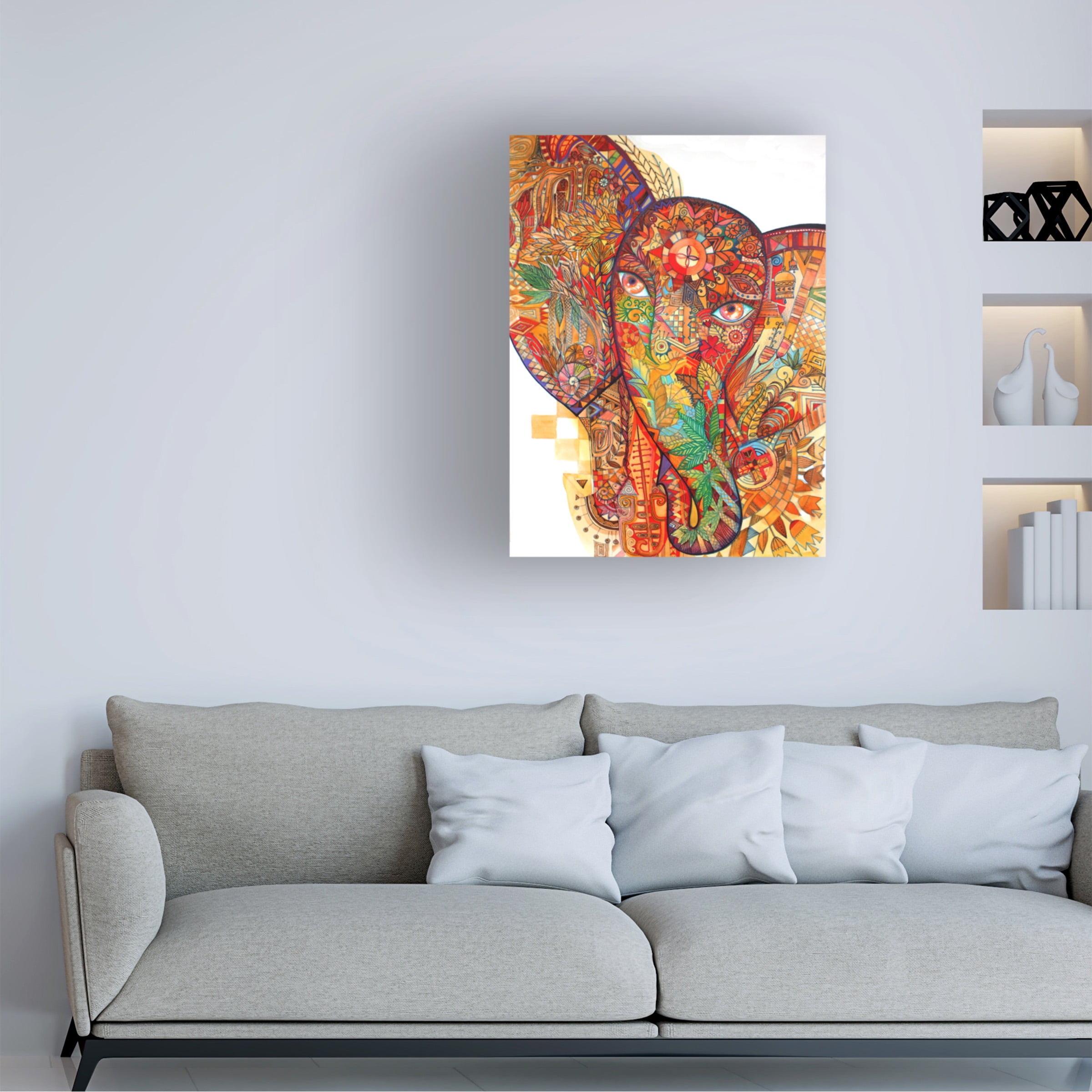 Oxana Ziaka 'Red India' Canvas Art
