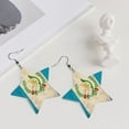thumbnail image 5 of Leather Star Hook Earrings Guatemala Flag Proud Guatemalan Vintage Print Earring Dangle Drop Earring For Women, 5 of 6