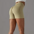 thumbnail image 6 of Pxkloy Women's Workout Shorts Yoga Seamless High Waisted Booty Biker Shorts Tummy Control Solid Color Running Gym Athletic Shorts Deal Of The Day Prime Today Khaki,M, 6 of 7