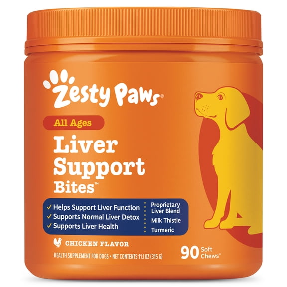 Zesty Paws Liver Support Bites Chicken Flavor 90 Count