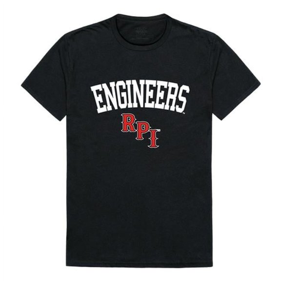 W Republic 539-367-BLK-05 Rensselaer Polytechnic Institute Arch T-Shirt, Black & White - 2XL