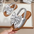 thumbnail image 5 of kpoplk Toddler/Little Kid Girls Dress Cross Strappy Open Toe Sandals Casual Flat Sandals with Ankle Strap(Silver,9.5), 5 of 7