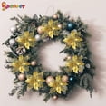 thumbnail image 6 of Spencer 6Pcs Christmas Poinsettia Flower Ornaments Glitter Floral Accessories Xmas Tree Wreaths Decorations for Wedding Party Home "White", 6 of 7