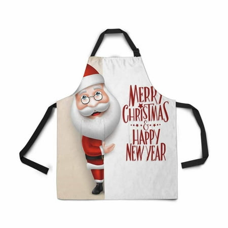 

ASHLEIGH Adjustable Bib Apron for Women Men Girls Chef with Pockets Santa Claus Cartoon Character Merry Christmas Novelty Kitchen Apron for Cooking Baking Gardening Pet Grooming Cleaning