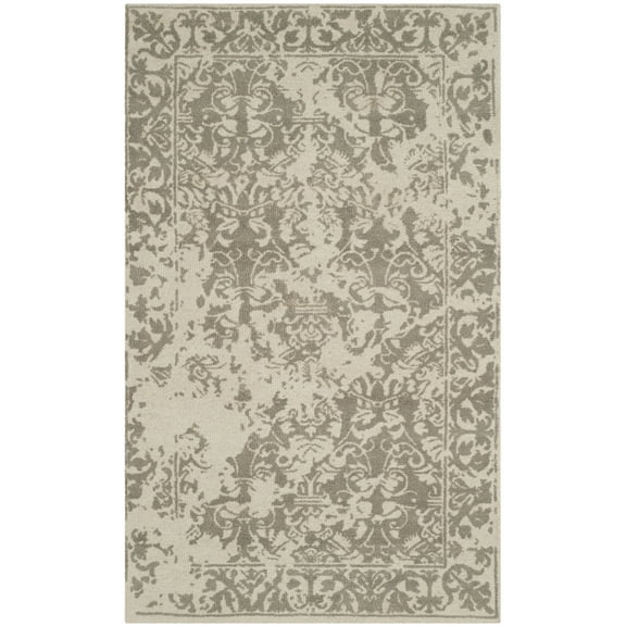 SAFAVIEH Restoration Vintage Kennard Border Wool Area Rug, Light Sage, 3' x 5'