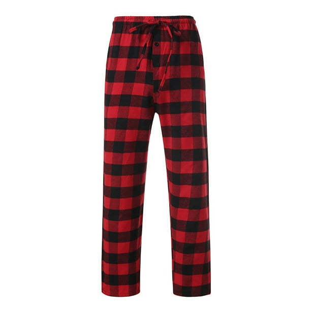 JHLZHS Mens Athletic Pants Long Inseam Fashion Mens Casual Plaid Loose Sport Plaid Pajama Pants Trousers Pajama Pants Sleepwear Buffalo Plaid Pajamas Plus Size Sweatpants Walmart