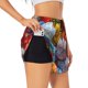 thumbnail image 1 of Balery Easter Eggs Pantalones cortos deportivos para mujer con forro y dos bolsillos, elásticos, para entrenamiento, gimnasio, yoga-Medium, 1 of 7