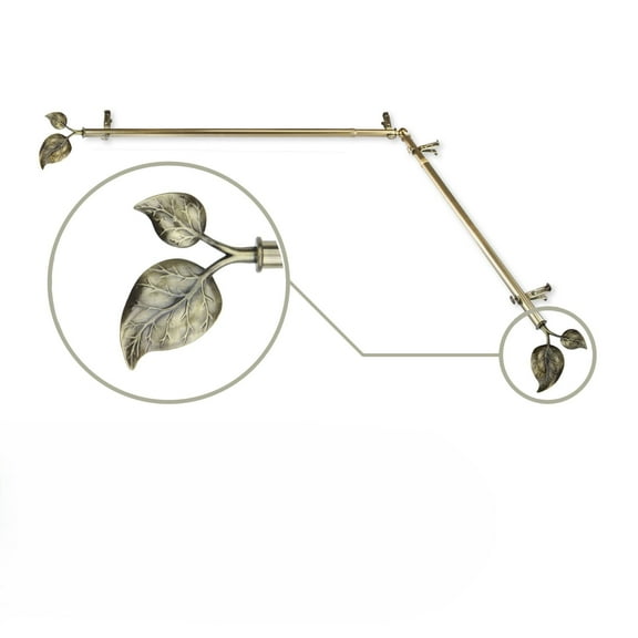 Contemporary Home Living Solid Contemporary Corner Window Curtain Rod - 107" - Gold