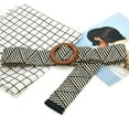 thumbnail image 2 of TANGNADE Womens Belts For Dresses Vintage Waist Belt Round Wooden Smooth Buckle Fake Straw Wide Belt Green, 2 of 2