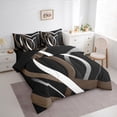 thumbnail image 3 of Homewish Minimalist Lines 7-Piece Queen Bedding Set - Geometric Stripes Mid Century, 3 of 8