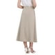 thumbnail image 3 of Falda A-Line Elástica de Cintura Alta Maxi con Bolsillos XL Beige INSPIRE CHIC para Mujeres, 3 of 5