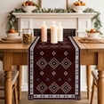 thumbnail image 2 of Table Runner 72 Inches Long for Kitchen Dining, Brown Boho Dresser Scarf Farmhouse, Dining Table Decorations for Wedding/Parties, Retro Farmhouse Abstract Geometric Ethnic Art 13 x 72 In, 2 of 8