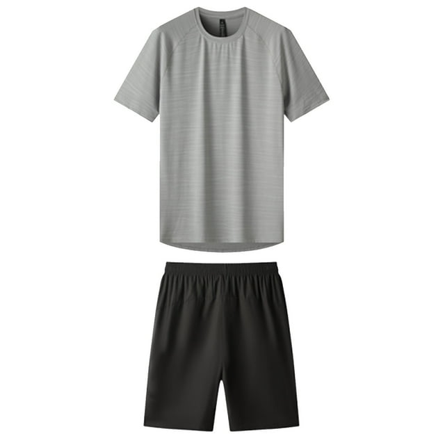 Ensemble de Sport d'Été pour Hommes Manches Courtes Shorts Course Athlétique