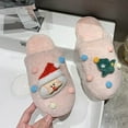 thumbnail image 4 of Anuirheih Slip on Sandals Women,Santa Claus Women's Fuzzy Slippers Plush Sandals Cozy Furry Slides Soft Warm House Shoes Christmas(Pink), 4 of 4