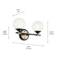 thumbnail image 3 of 55171BKCPZ Kichler Lighting Benno - 10W 2 LED Bath Vanity In Industrial Style-8.75 Inches Tall and 14.75 Inches Wide-Black/Champagne Bronze Finish, 3 of 6