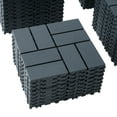 thumbnail image 2 of Plastic Interlocking Deck Tiles,44 Pack Patio Deck Tiles,12"x12" Square Waterproof Outdoor All Weather Use, Patio Decking Tiles for Poolside Balcony Backyard, Grey, 2 of 8