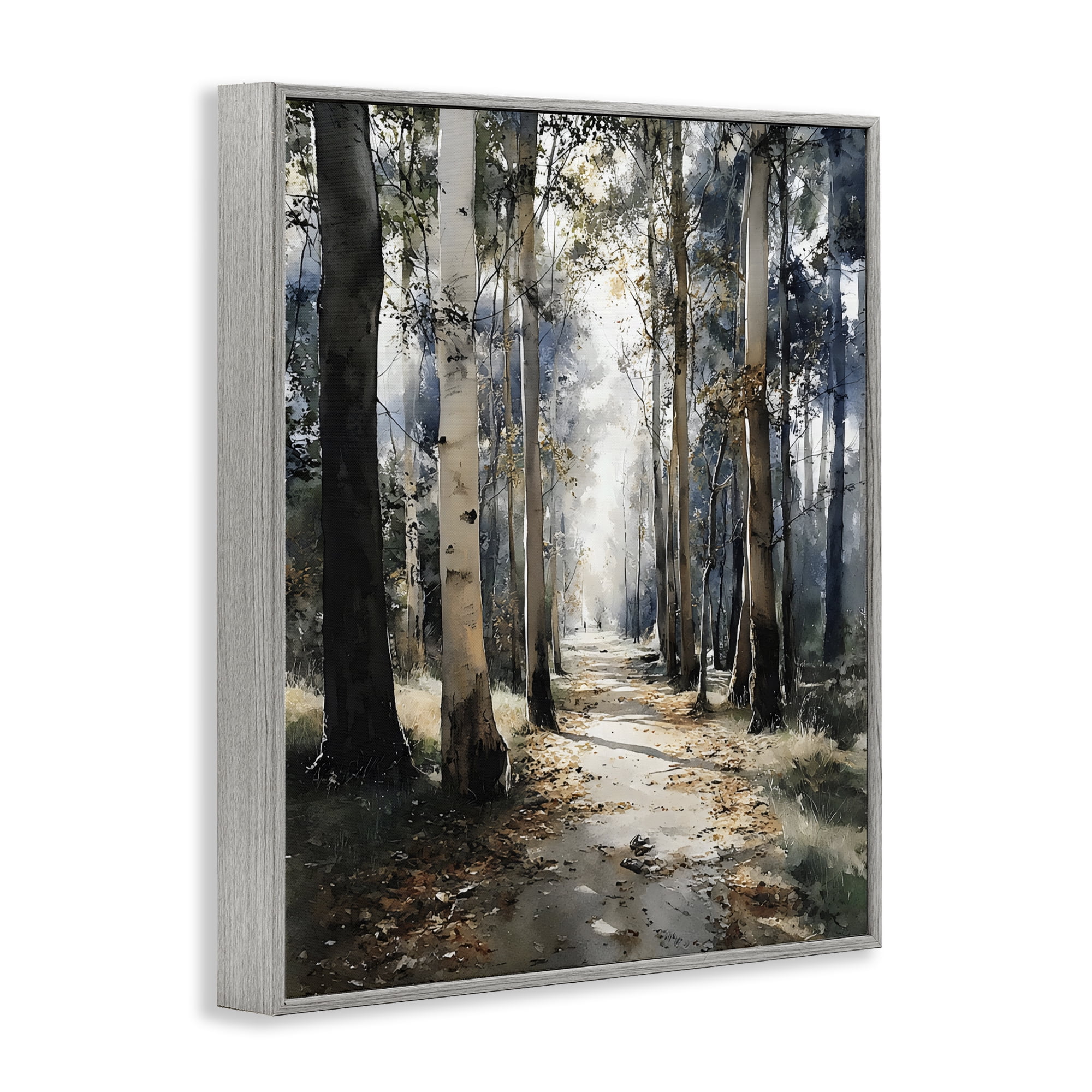 Stupell Industries Path in Autumn Light Gray Framed Giclee Art, design by Franklyn Gregory