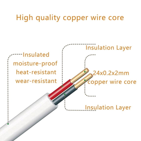 Goodhd 10Ft Extension Cable For Echo Prevent Electric Shocks, Waterproof And Dustproof,White