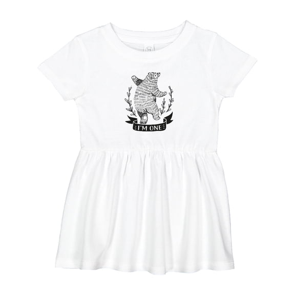 Inktastic First Birthday 1 Year Old Boys Bear Girls Baby Dress