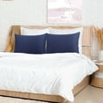 thumbnail image 2 of PiccoCasa Pure Cotton Pillowcases 2 Pcs Soft with Zipper Navy Blue Queen, 2 of 7