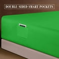thumbnail image 4 of Elegant Comfort 1500 Series Bed Sheets All Around Elastic 18 - 24 Inches Deep Fitted Sheet - Extra Deep Pocket Sheets, California King, Emerald Green, 4 of 5