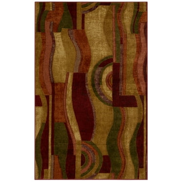 Contemporary Geometric Area Rug 2, Green And Brown Area Rug 8×10