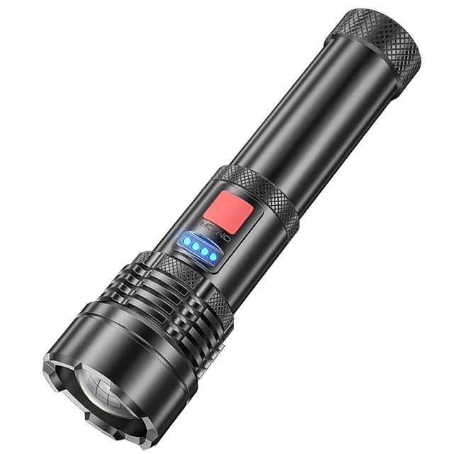 Linterna De Aleación De Aluminio Foco Telescópico Linterna Led Carga Usb Linterna De Trabajo Con Cinco Engranajes Rango De Tiro Lejano Para Caminatas Al Aire Libre Caminar Methold HA022389-00