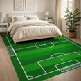 thumbnail image 3 of ODIKA 8'x10' Washable Area Rug Non-Shedding, Easy Care, Doormat Football Door Pitch Symmetrical Penalty Arc Layout Soccer for King Size Bedroom Under Bed, Master Suite, 3 of 7