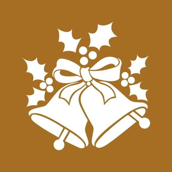 Vinyl Wall Art Decal - Christmas Jingle Bells - 22" x 22" - Cute Fun Holyday Season Design Sticker For Living Room Playroom Entry Way Door Windows Storefront School Coffee Shop Decor