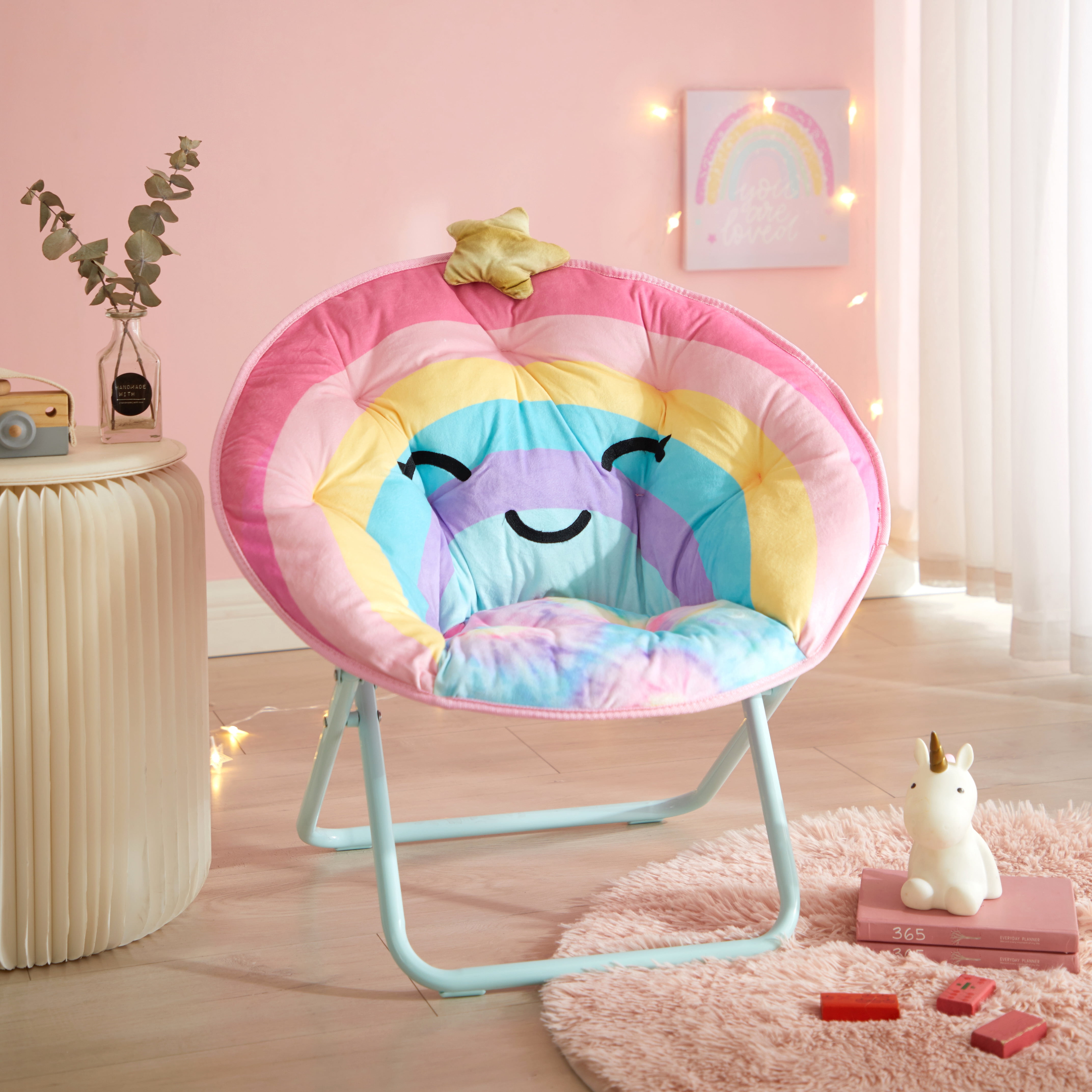 Heritage Club 23" Figural Critter Saucer Chair, Rainbow