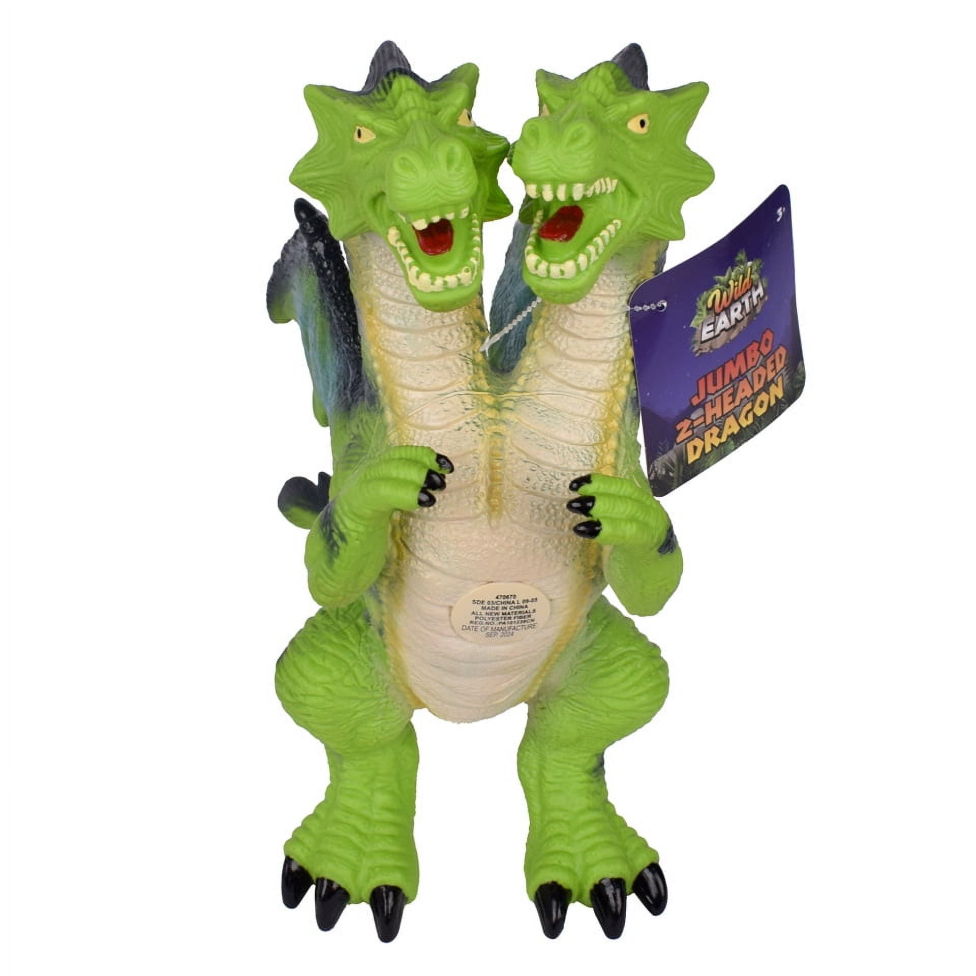 Wild Earth Jumbo 2 Headed Dragon, Large Animal Figure - Green, Novelty & Gag Toys, Children Ages 3+