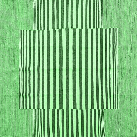 Ahgly Company Indoor Square Solid Emerald Green Modern Area Rugs, 5' Square