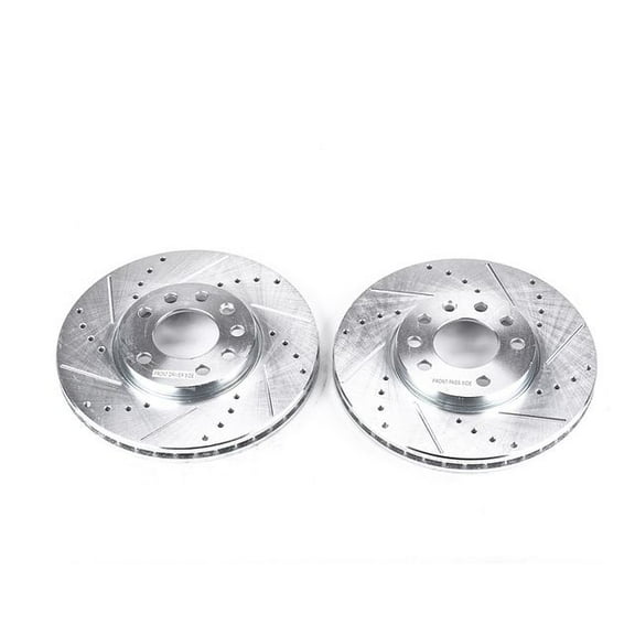 Power Stop EBR678XPR Evolution Drilled & Slotted Rotors -Front