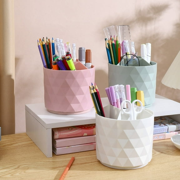 Makeup Brush Holder Organizer -360° Rotating Multi-Functional Pen Holder for Desk,Multi-Purpose Desktop Stationary Organizer,Storage Cup for Lipsticks, Comb, Beauty Tool in Vanity