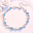 thumbnail image 1 of Pulsera de cristal púrpura blanco noble de Plata de Ley 925 de moda coreana para mujer, accesorios de joyería de boda de 17CM + 4CM, 1 of 2