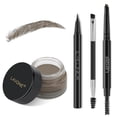 thumbnail image 1 of Lavone Kit de lápiz de sello de cejas para maquillaje de cejas Kit de trío de sello de cejas con lápiz de cejas impermeable Delineador de ojos Pomada de cejas y cepillo de cejas de doble punta - Gris, 1 of 8