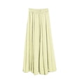 thumbnail image 3 of Women's Casual Summer Linen Midi Skirts High Waist Flowy A-Line Lightweight Skirt Solid Color Loose Casual Beach Vacation Wear Yellow One Size, 3 of 8
