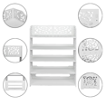 thumbnail image 5 of Hassch Wood-Plastic Freestanding Shoe Rack, 5-Tiers Shoe Storage Organizer, Shoe Shelf with Hollow Carved Design, Space Saving, White, 5 of 6