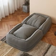 thumbnail image 4 of ZephyPaws 69" Human Dog Bed, Convertible Pet Lounger Recliner Sofa with 5 Locking Positions and 2 Soft Pillows for Adults, Kids, and Pets, Gray, 4 of 13