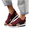 thumbnail image 4 of Verano señoras mujeres zapatos de suela gruesa boca de pescado sandalias de tela de red informales Wmkox8yii nm5682, 4 of 8