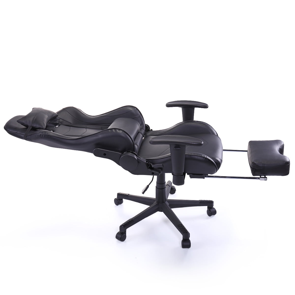 Kepooman High-Back Swivel Gaming Chair, Reclining Ergonomic Computer Chair with Lumbar Support - Black Kepooman High-Back Swivel Gaming Chair, Reclining Ergonomic Computer Chair with Lumbar Support - Black
