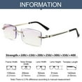 thumbnail image 2 of Fashion Square Frame Vintage Simple Ultra Light Glasses Eye Protection Business Reading Glasses Anti-Blue Light SILVER STRENGTH 300, 2 of 7